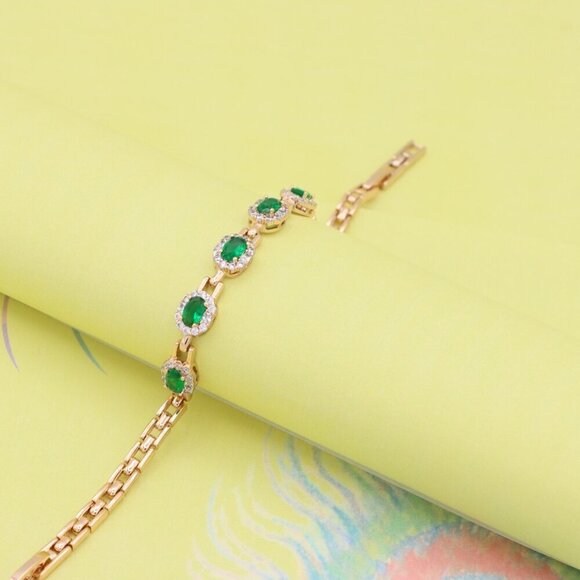 "Elegant Rose Gold Evil Eye Bracelet in Gold Plated Brass, XPBL1014 - Picture 6 of 12